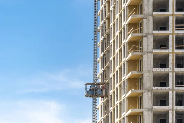 Conceito Arranha Céu Inacabado Edifício Geométrico Perfeito Construção Com Isolamento — Fotografia de Stock