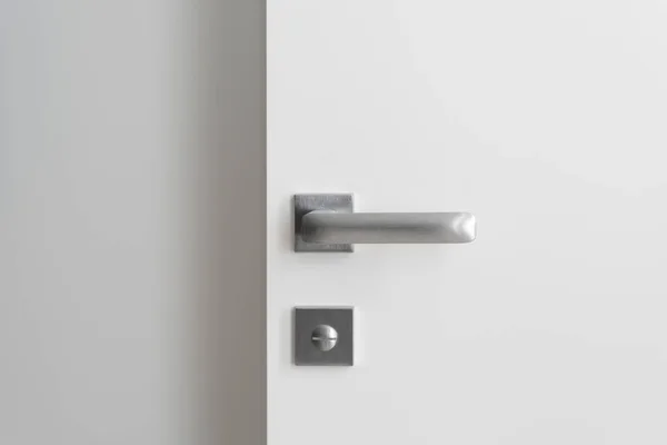 Elemento Design Interiores Moderno Com Alça Minimalista Porta Branca Fechada — Fotografia de Stock