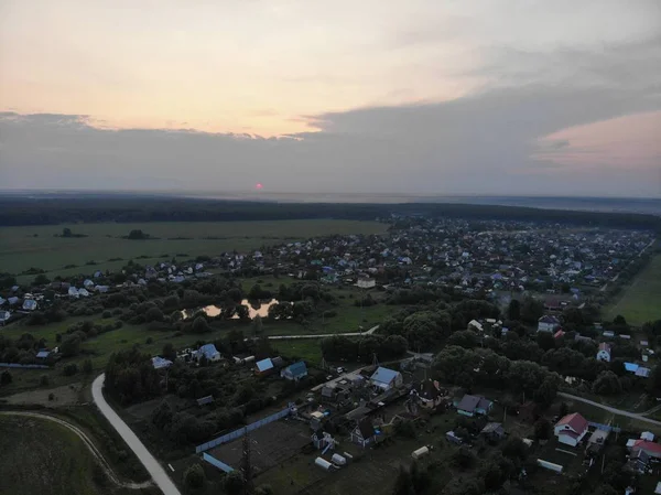 Widok Wioskę Dronem — Zdjęcie stockowe