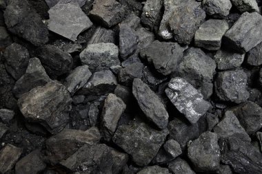 Siyah kömür arka plan veya doku. Üstten görünüm. Kömür madenciliği kavramı.