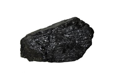 beyaz bir arka plan üzerinde izole kömür parçası