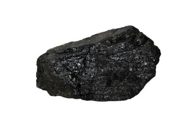 beyaz bir arka plan üzerinde izole kömür parçası