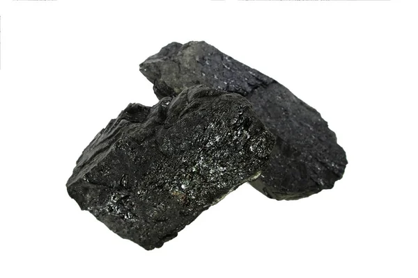 Piece Coal Isolated White Background — Stock Photo, Image