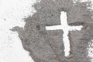 Çapraz külleri, Ash Wednesday, oruç sezon vintage soyut arka planını yaptı