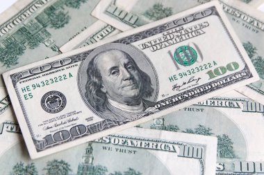 arka plan ile para Amerikan yüz dolar faturaları - yatay 