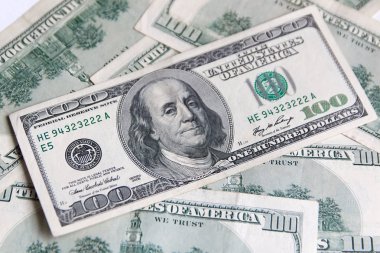 arka plan ile para Amerikan yüz dolar faturaları - yatay 