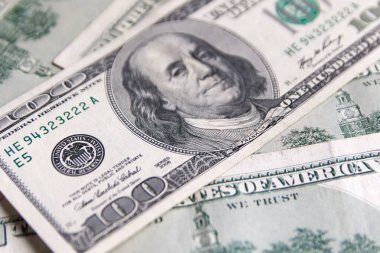 arka plan ile para Amerikan yüz dolar faturaları - yatay 