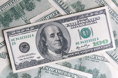 arka plan ile para Amerikan yüz dolar faturaları - yatay 