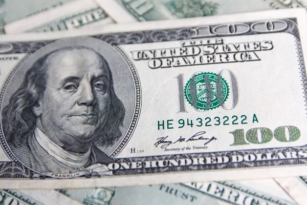 Предпосылки Контекст Money American Hundred Dollar Bills Horizontal — стоковое фото