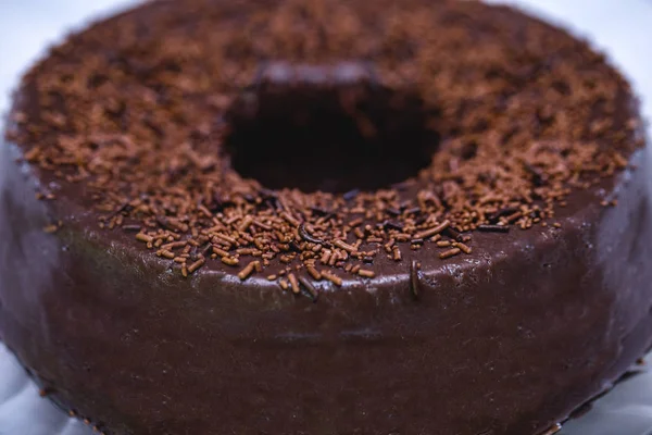 Velký Čokoládový Pudink Granulemi Brigadeiro — Stock fotografie