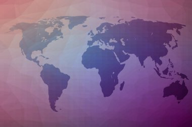 Vektör görüntü ile tüm kıta yüksek çözünürlükte bir tam dünya haritası