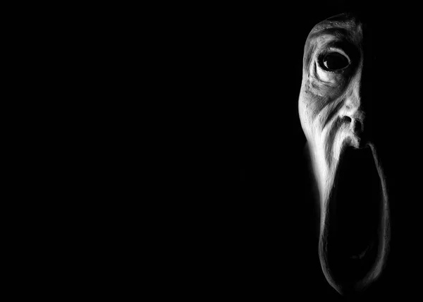 Изображение Паникующего Лица Кричащего Страха Изображение Ужаса Хэллоуина Дня Мертвых — стоковое фото