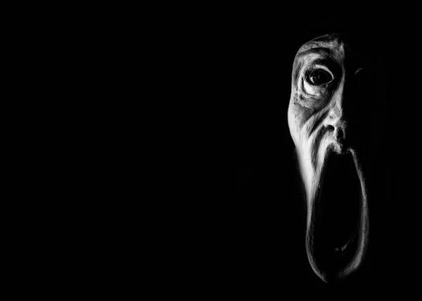 Obrázek Panický Tváří Křičela Strachy Obraz Hrůzy Halloween Nebo Dušičky — Stock fotografie