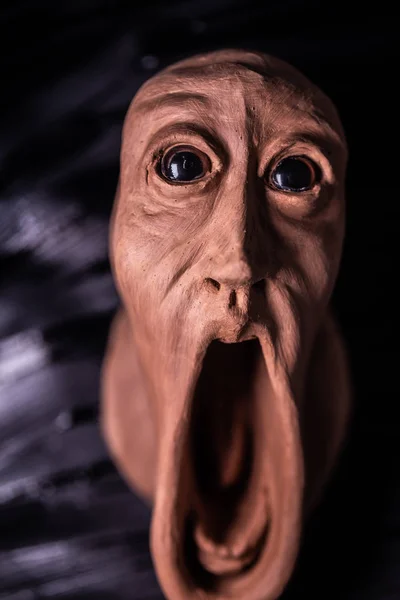 Imagen Una Cara Asustada Gritando Miedo Imagen Terror Halloween Día —  Fotos de Stock