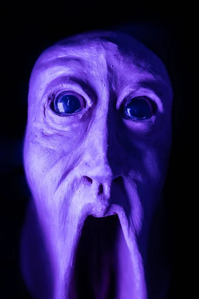 Imagen Una Cara Asustada Gritando Miedo Imagen Terror Halloween Día —  Fotos de Stock