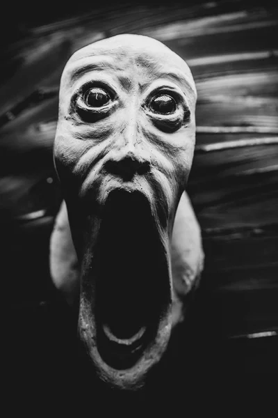 Imagen Una Cara Asustada Gritando Miedo Imagen Terror Halloween Día —  Fotos de Stock