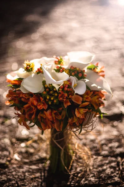 Rustic and romantic bridal bouquet. Wedding arrangement with many colors and flowers.Rustic and romantic bridal bouquet. Wedding arrangement with many colors and flowers.