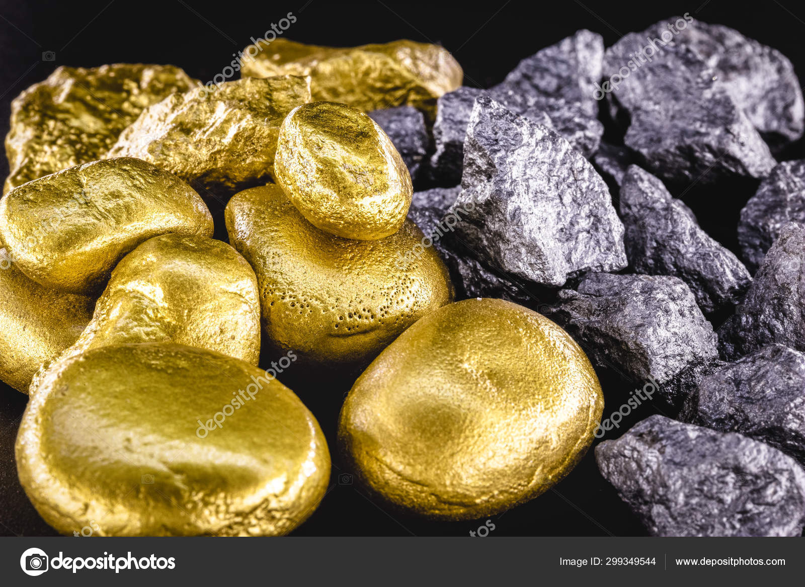 Nugget De Minério De Ouro E Bullion, Rocha De Ouro Ou Pedra, Ativo