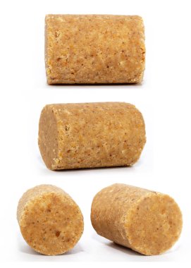 Tatlı Brezilya fıstık Paçoca denilen, beyaz arka plan ve metin için alan, metin kopyalamak, Brezilya tatlı tipik. Tüm Juninas Festivalleri mevcuttur. Kuzeydoğu ve Minas Gerais geleneği.