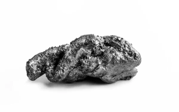 Natural platinum nugget isolated on white background — Stock Photo, Image