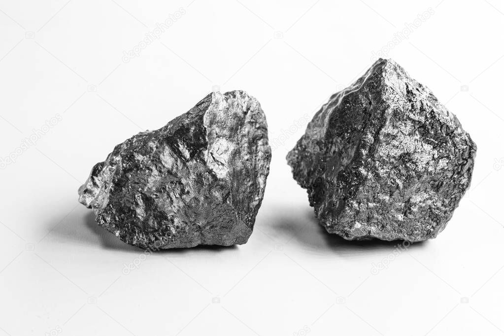 aluminium nuggets on a white background