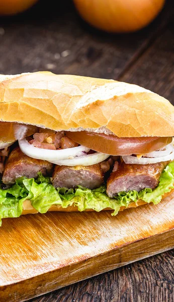 Pan Con Cerdo Snack Tradicional Brasil — Foto de Stock