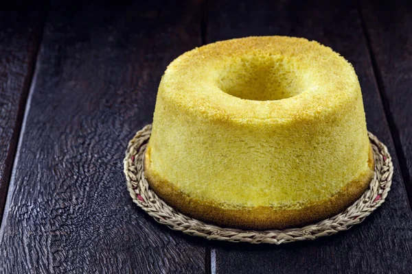 Maïsmeel Cake Typisch Braziliaanse Taart Gemaakt Van Maïsmeel Genaamd Fuba — Stockfoto