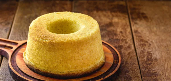 Ciasto Kukurydziane Typowe Brazylijskie Ciasto Mąki Kukurydzianej Zwane Ciastem Fuba — Zdjęcie stockowe