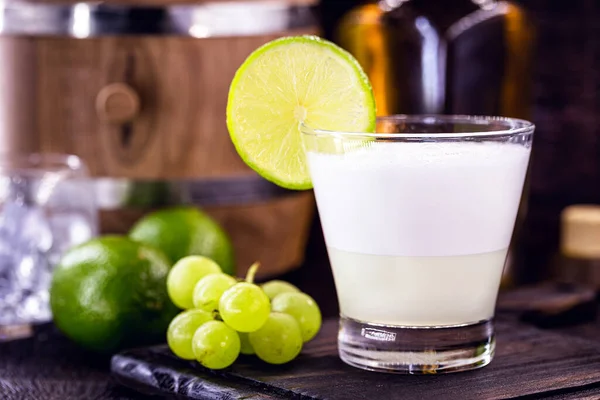 Pisco Azedo Coquetel Típico Culinária Sul Americana Peru Chile Preparado — Fotografia de Stock