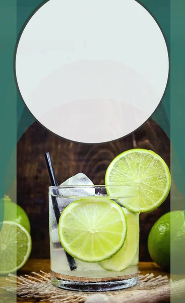 Composite Caipirinha Traditional Drink Brazil Lemon Drink Cachaca Sugar International — Stock Photo, Image