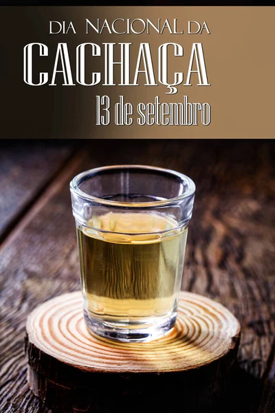 Glass Cachaca Typical Drink Distilled Brazil Made Sugar Cane Also — Stock Photo, Image