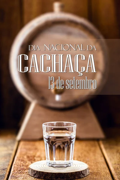 Glass Cachaca Typical Drink Distilled Brazil Made Sugar Cane Also — Stock Photo, Image