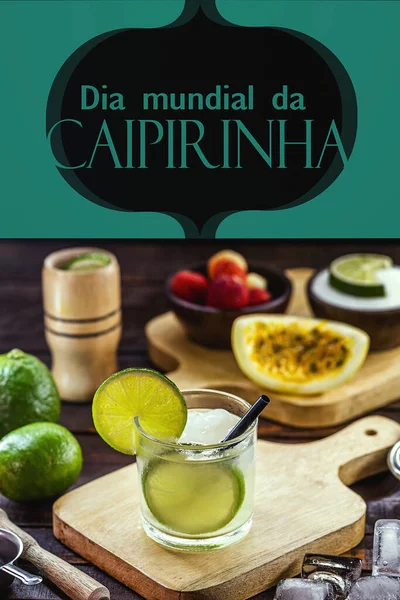 Caipirinha Destilovaný Nápoj Typický Pro Brazílii Vyrobený Ovoce Cukru Cachacy — Stock fotografie