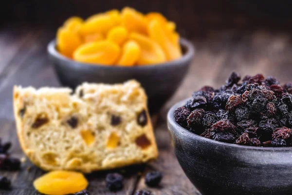 Olla Pasas Brasileñas Fruta Confitada Utilizada Dulces Con Rebanada Pan — Foto de Stock