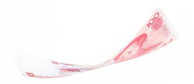 Beyaz fon düşüşü üzerine Yuan banknotu, Çin parası. Renminbi veya kalıntılar, quedra kavramı, kriz veya Çin ekonomisindeki mali sorunlar