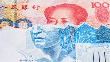 Çin ve Brezilya 'dan gelen para, 100 reais' in banknotları ve 100 yuan 'lık banknotlar, ya da Renminbi' den. Brezilya ve Çin pazarı kavramı.