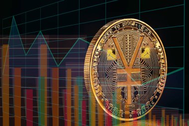 Dijital para birimiyle Çin borsası, bitcoin 'in devalüasyonu veya Çin e-rmb' unun büyümesi gibi kavramsal imaj