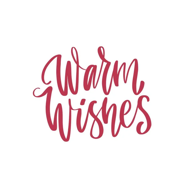 Warm Wishes Hand Drawing Red Text New Year Illustration Bright — Stock Vector