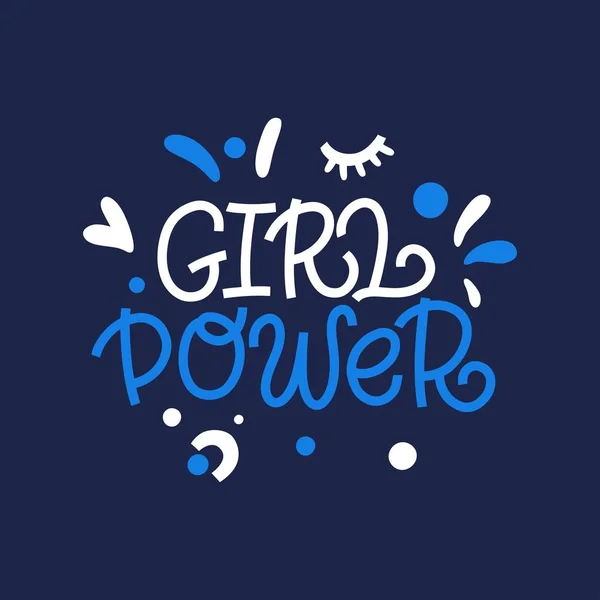 Girl Power Feminisme Heldere Gekleurde Letters Moderne Hand Getekende Belettering — Stockvector