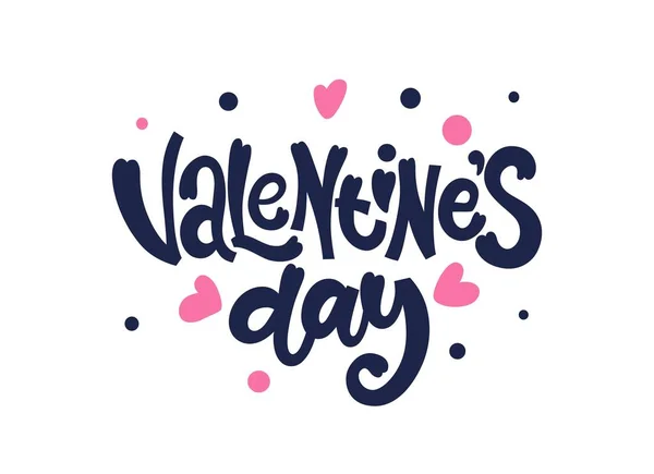 Aftelkalender Voor Valentijnsdag Heldere Gekleurde Letters Moderne Hand Getekende Belettering Stockillustratie
