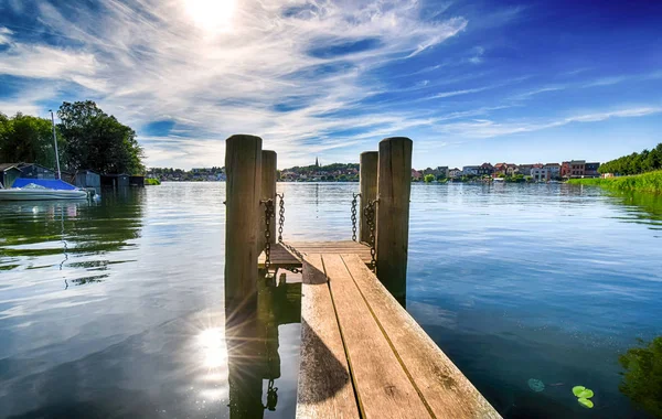 Steg Einem See Malchow Mecklenburg Vorpommern — Stockfoto