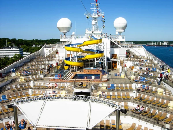 Kiel Germany June 2009 View Pool Deck Cruise Ship Costa — Stock Photo, Image