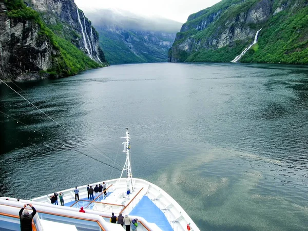 Geiranger Norvégia Június 2009 Luxushajó Costa Magica Hajózási Társaság Costa — Stock Fotó