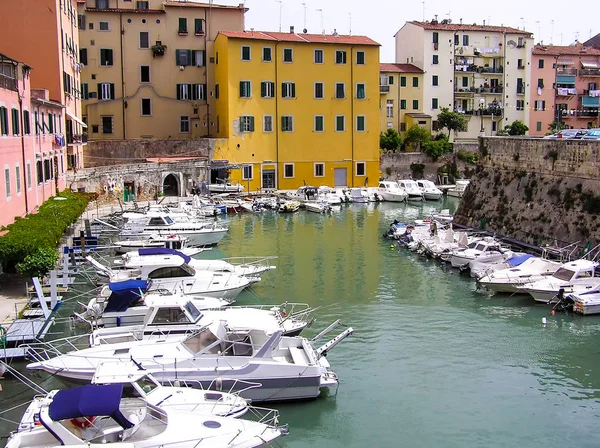 Canal Cidade Livorno Toscana Itália — Fotografia de Stock