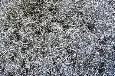 Gümüş parlak metal talaşlar
