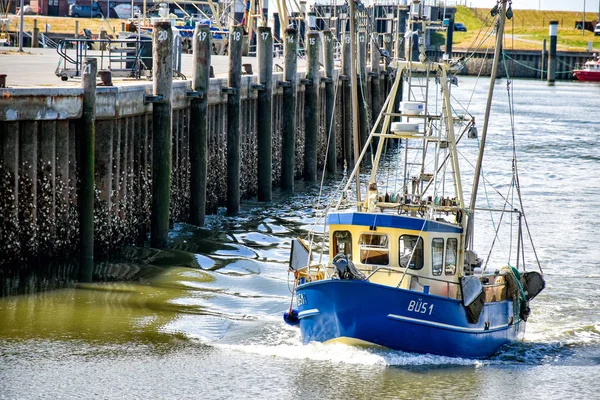 Buesum Alemanha Agosto 2018 Pequeno Barco Pesca Com Nome Entra — Fotografia de Stock