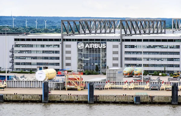 Hamburg Almanya Ağustos 2018 Hamburg Finkenwerder Deki Airbus Fabrikasının Dış — Stok fotoğraf