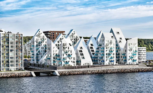 Moderne Wohnhäuser Hafen Von Aarhus Dänemark — Stockfoto