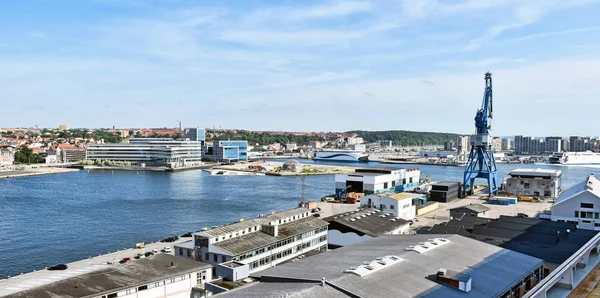 Panorama Des Hafens Von Aarhus Dänemark — Stockfoto