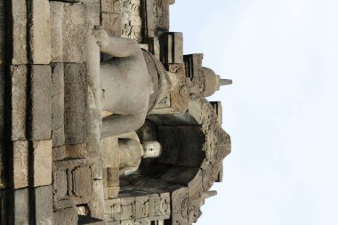 Borobudur Tapınağı ile gündoğumu, Yogyakarta, Endonezya sırasında Buda heykeli